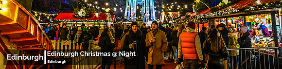 Edinburgh Christmas at night